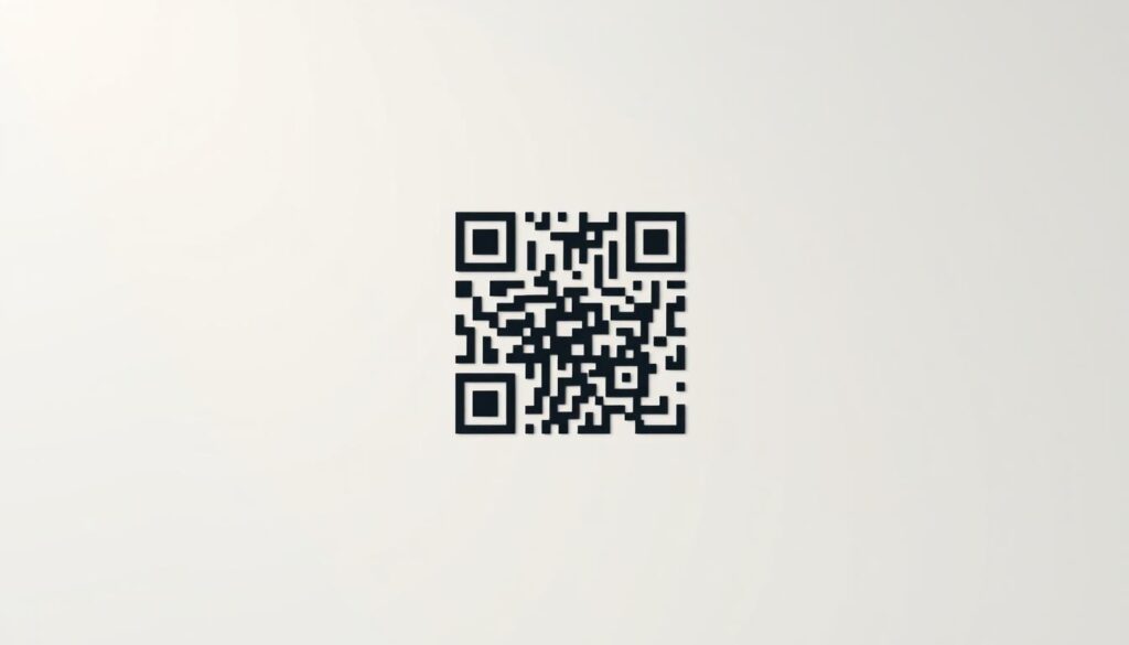 A simple yet elegantly designed QR code interface, depicting the core concept of "code koneksi" or "connection code". The QR code is prominently featured in the center, rendered with crisp, high-contrast lines against a neutral, muted background. The scene is illuminated by soft, diffused lighting, creating a clean and professional atmosphere. The camera angle is slightly elevated, giving the impression of a polished, minimalist product shot. The overall composition is balanced and visually appealing, effectively highlighting the QR code as the focal point.